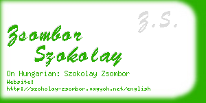 zsombor szokolay business card